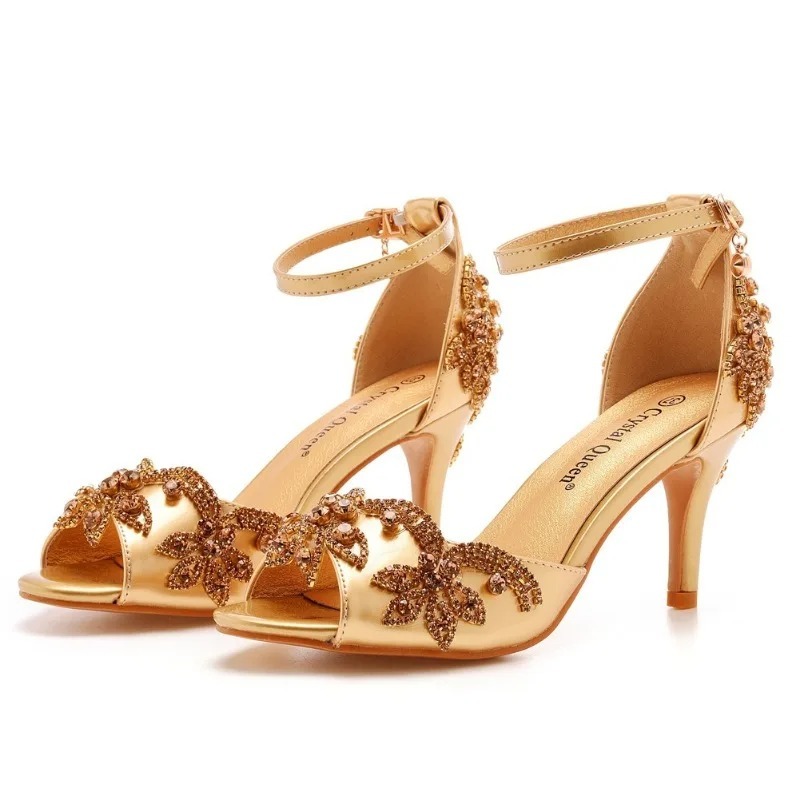 Rhinestone Sandal Women - Sandales de luxe à talons hauts