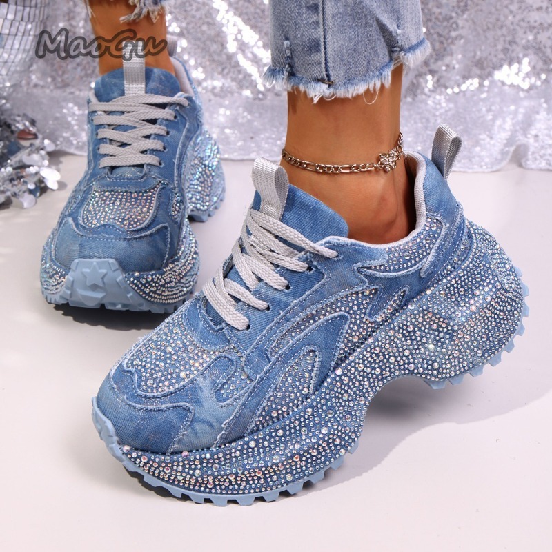 Women'S Shoes Com - Mode strass femmes grosses baskets semelle