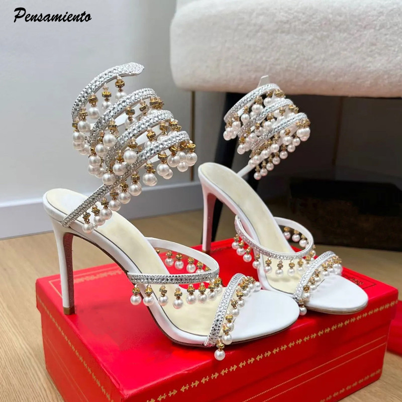 Rhinestone Sandal Women - Sandales gladiateur de luxe pour femme