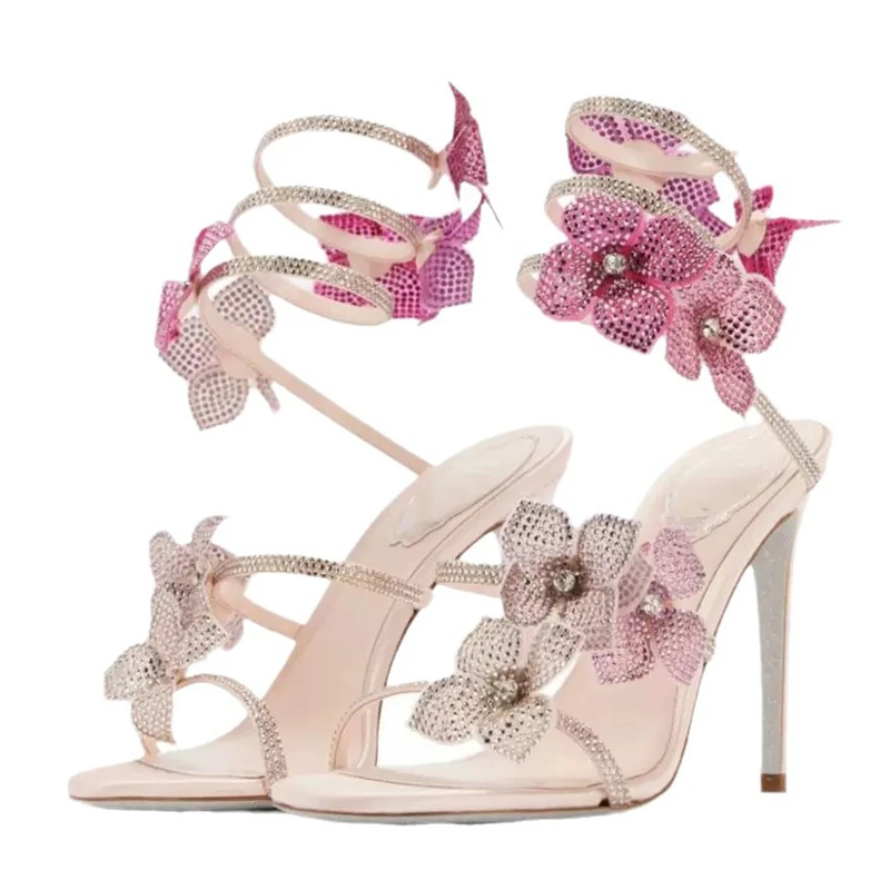 Gladiator Sandal Women - Eilyken Sexy cristal fleur mince talons