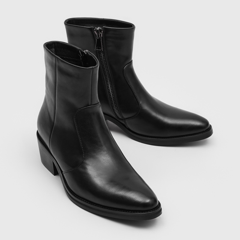 Block Heel Ankle Boots - Bottes Chelsea vintage pour hommes de