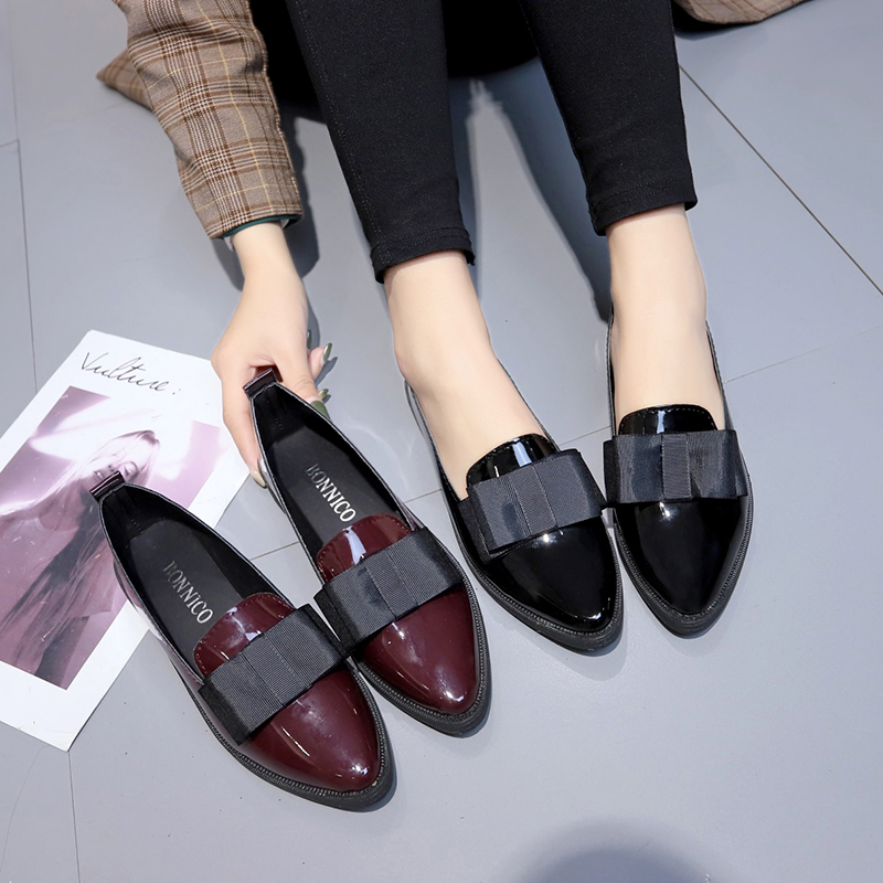 Mocassins à bout pointu en cui - Women'S Shoes Loafers Black avis et prix