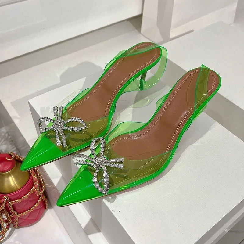 Bout pointu clair PVC mince ta - Clear Strap Heel avis et prix