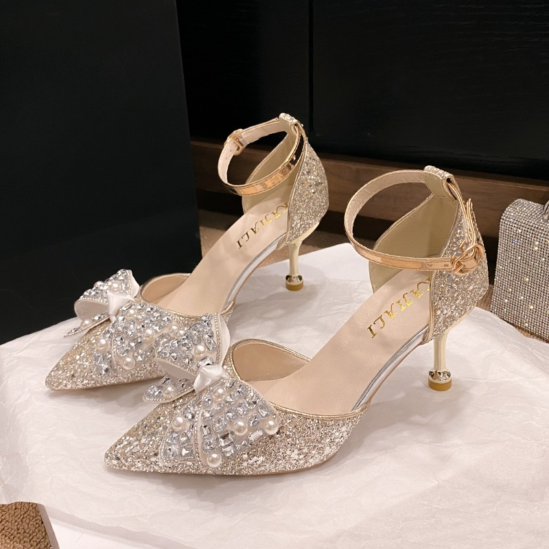 Femmes exquises sandales à tal - Rhinestone Sandal Women avis et prix