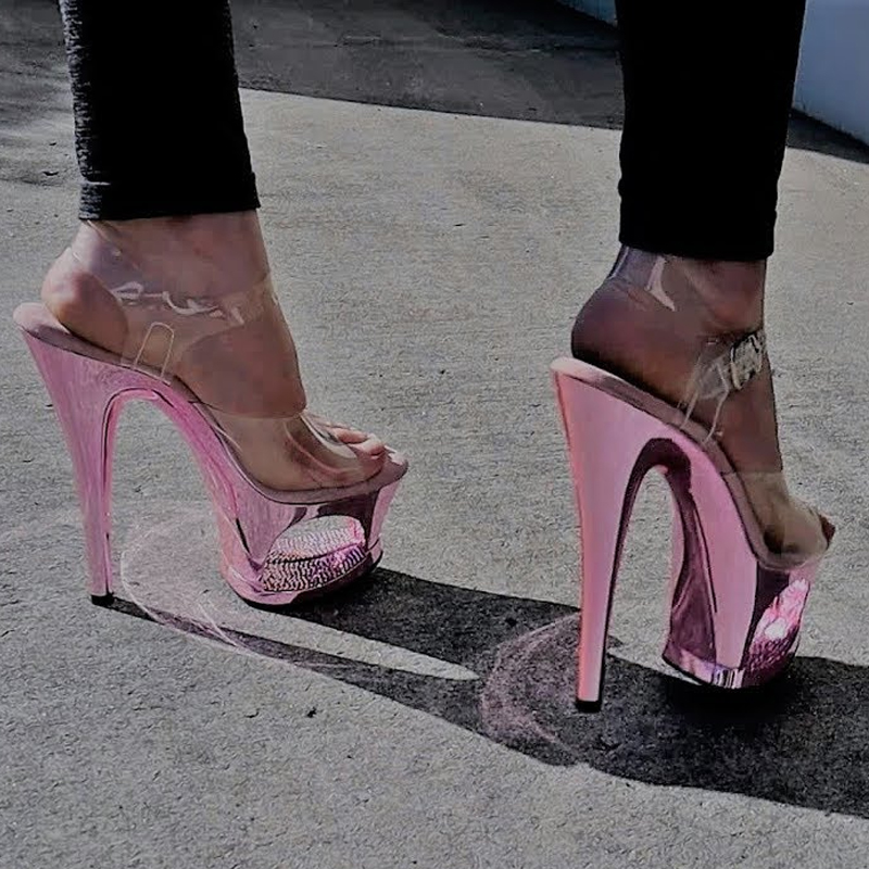 Sandales à talons aiguilles à  - Clear Strap Heel avis et prix