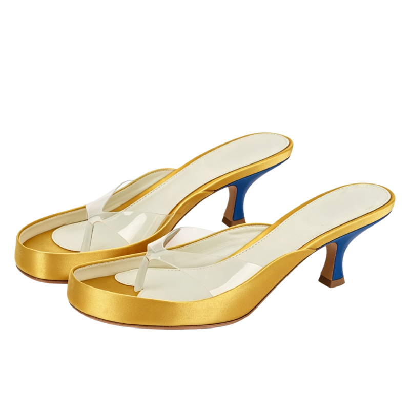 Mules à talon chaton en PVC tr - Clear Strap Heel avis et prix