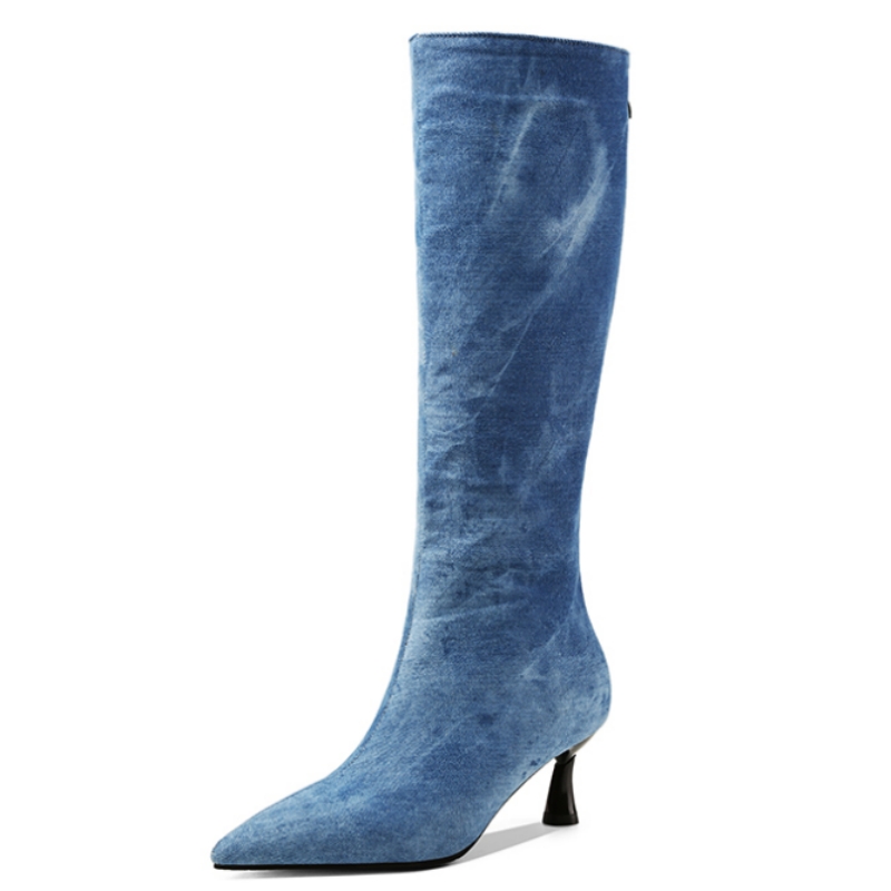 Bottes hautes au genou pour fe - Women Shoes Jeans avis et prix