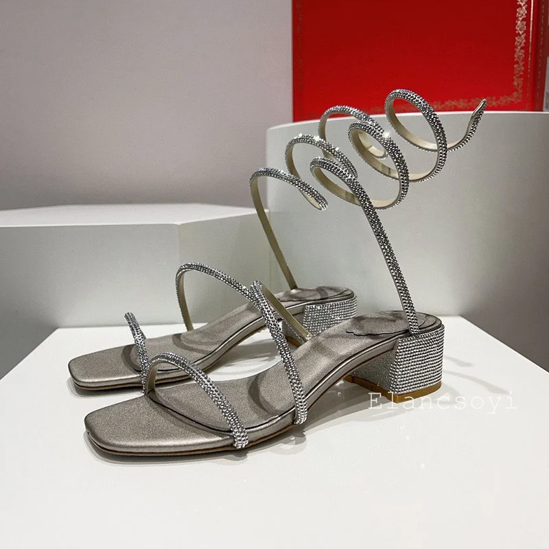 Bout carré épais talons hauts  - Gladiator Sandal Women avis et prix