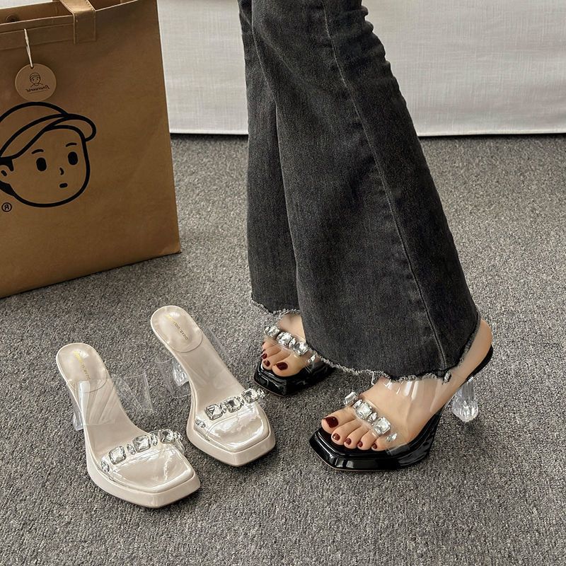 Sandales d'été à une bride pou - Clear Strap Heel avis et prix