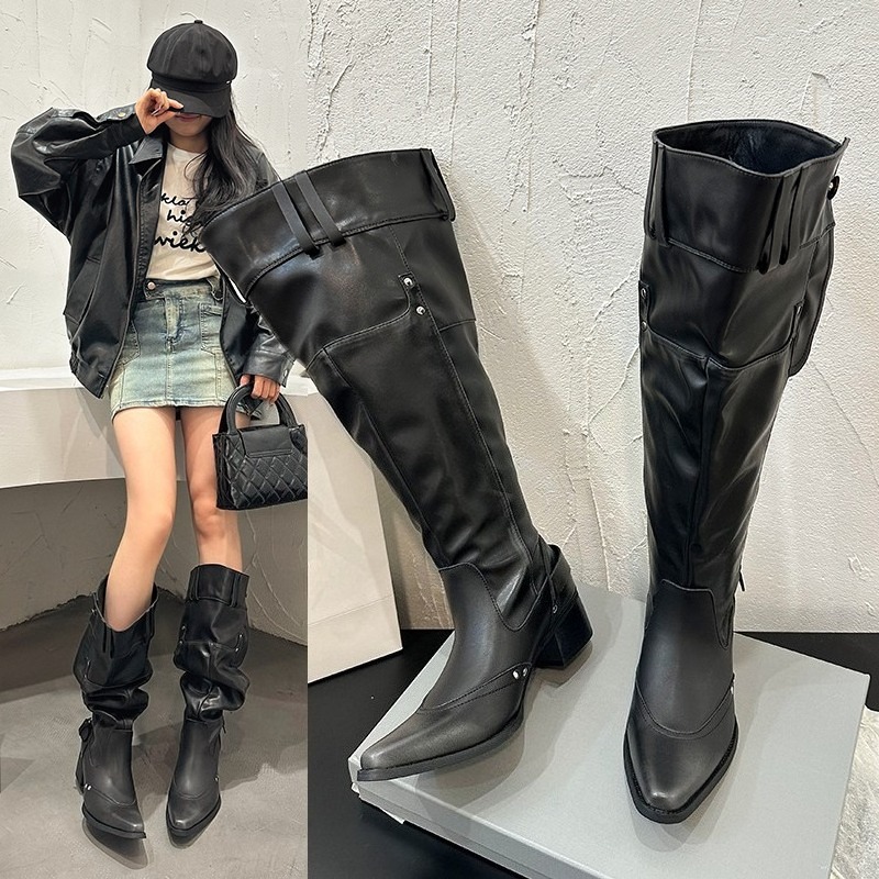 Bottes simples enveloppées pou - Block Heel Ankle Boots avis et prix