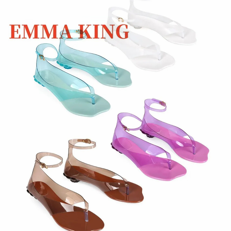 Sandales en gelée pour femmes, - Clear Strap Heel avis et prix