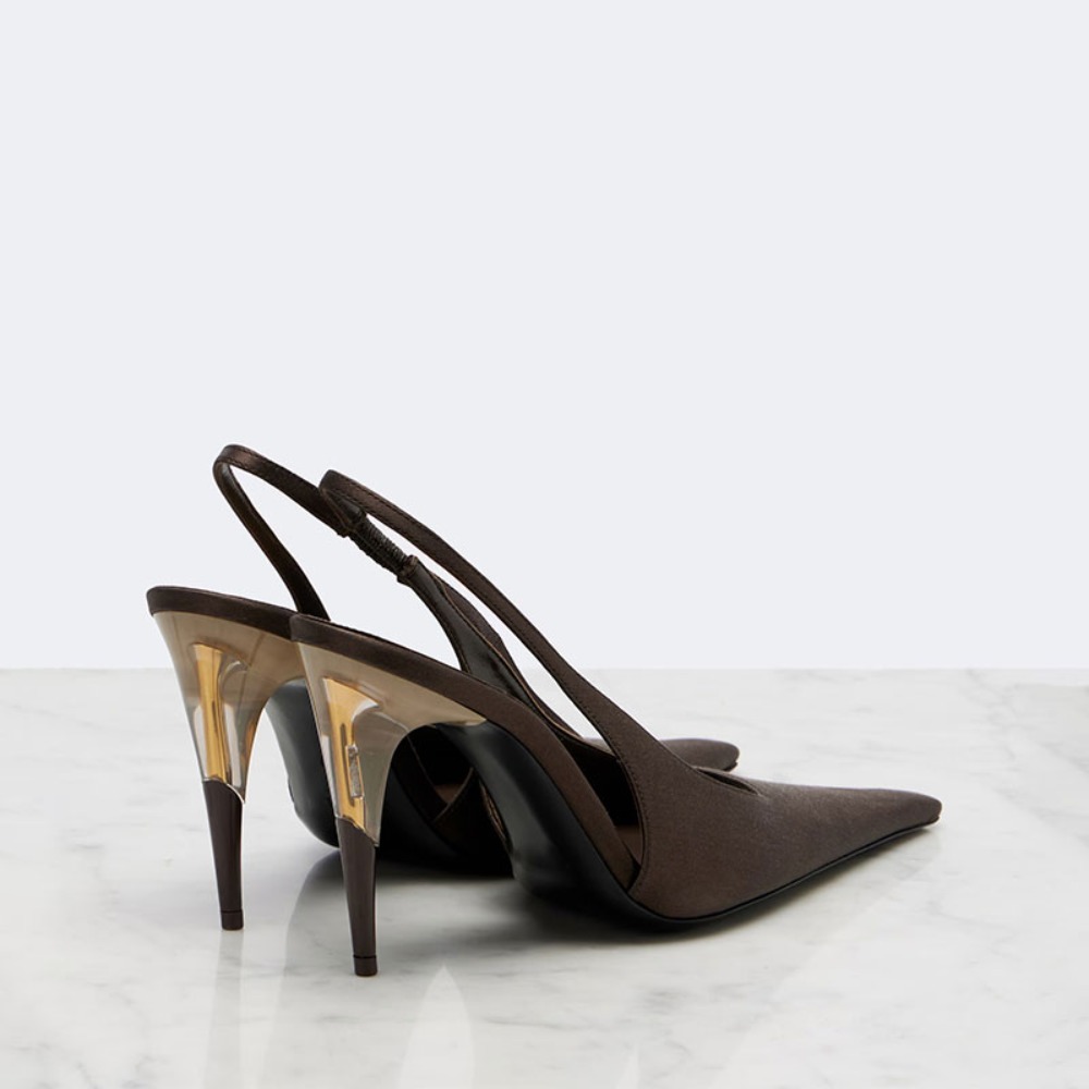 Escarpins à bout pointu en sat - Clear Strap Heel avis et prix