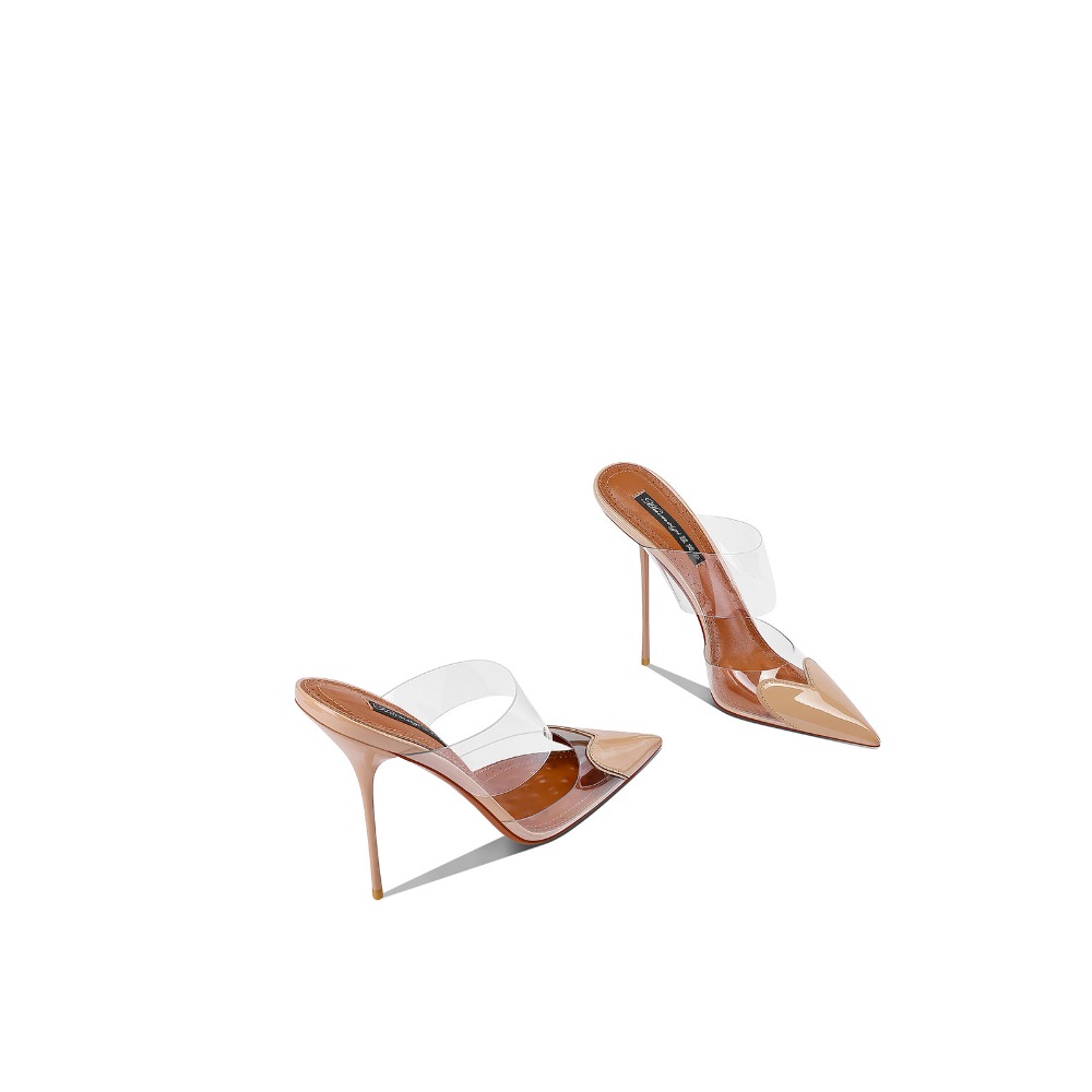 Nouvelles sandales noires à ta - Clear Strap Heel avis et prix