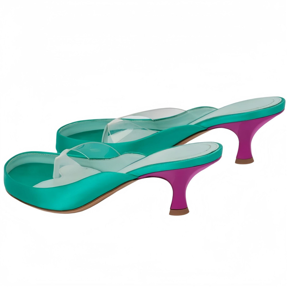 Mules à talon chaton pour femm - Clear Strap Heel avis et prix