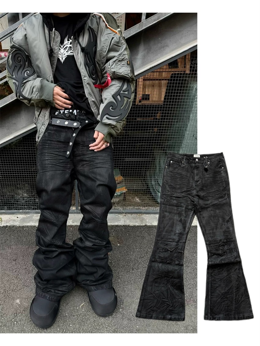 Jean micro-évasé enduit de rue - Women Shoes Jeans avis et prix